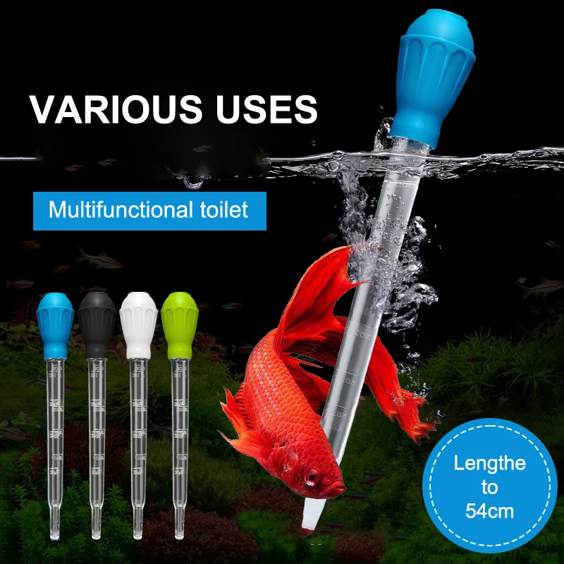 Manual Aquarium Gravel Cleaning Straw Fish Tank Water Changer Aquarium Clean Pipette Dropper Waste Remover with Extension Tube