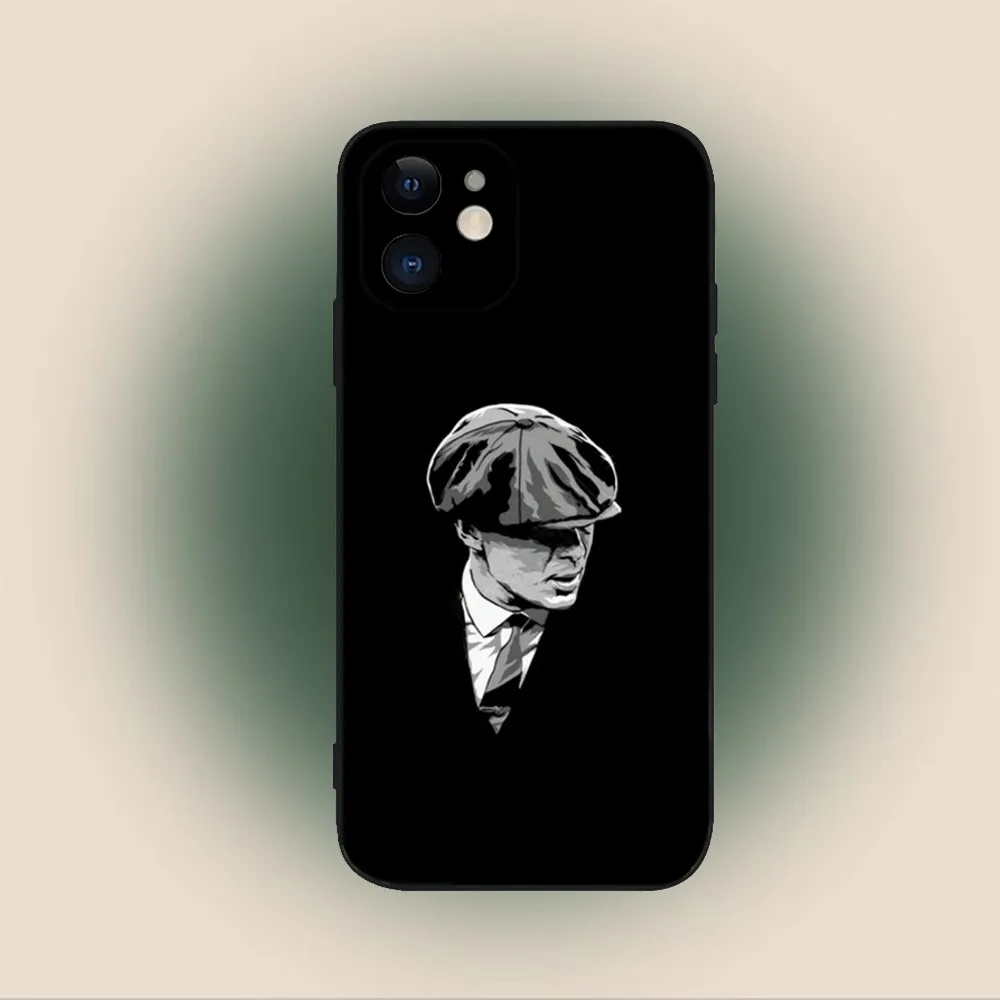 Thomas Shelby P-PeakyS B-BlinderS Phone Case For iPhone 15,14,13,12,11,Plus,Pro Max,XS,X,XR,SE,Mini, Soft Silicone Black Cover