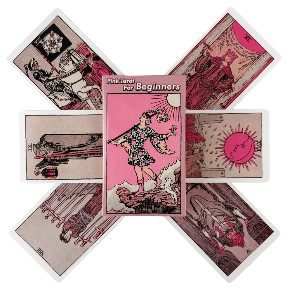 Juego de cartas de tarot Pink Rider para principiantes, juego de adivinación, juego de mesa familiar, juego de adivinación del destino