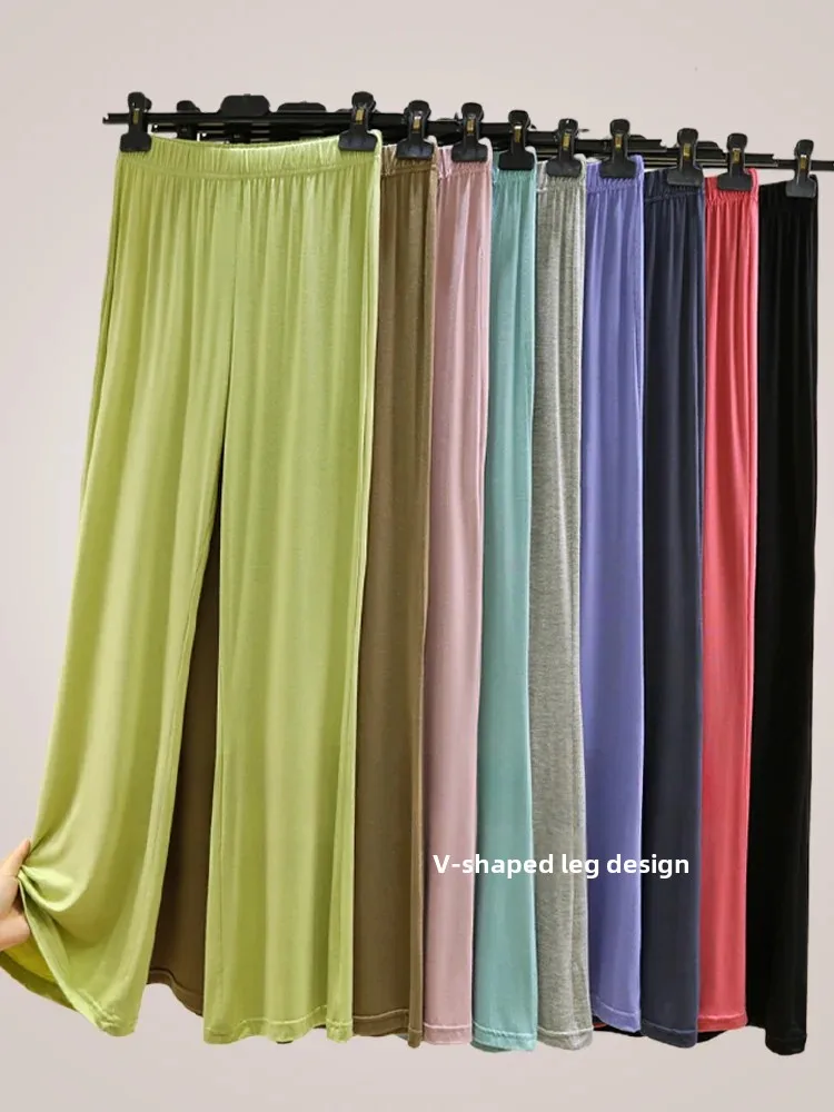 Slimming High Waist Wide Leg Pants Women's Summer Casual Straight Leg Dance Trousers Modal Loose Fit plus Size Loose Pants