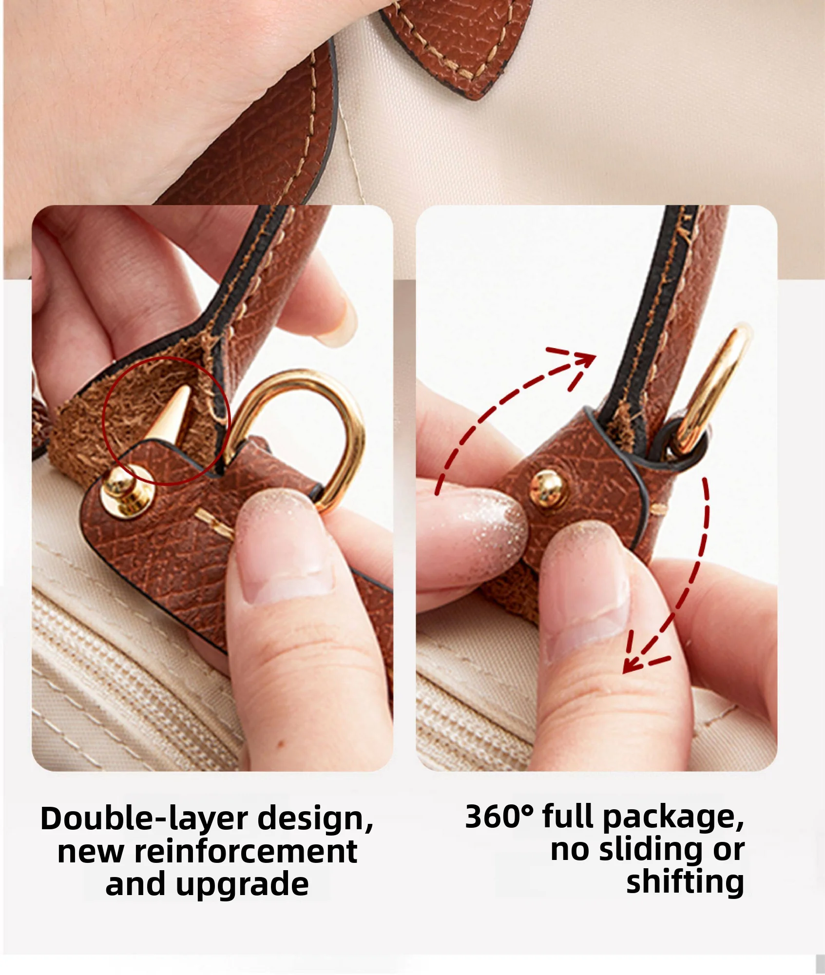 Leather Bag Shoulder Strap for Longchamp S Durable Leather Bag Strap Conversion Kit for Women Crossbody Bags