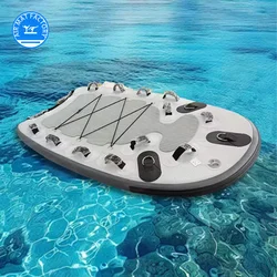 Inflatable Floating Mat Rescue Board, Inflatable Surfing Board Inflatable Jet Ski Rescue Sled for Professional Training Can fold