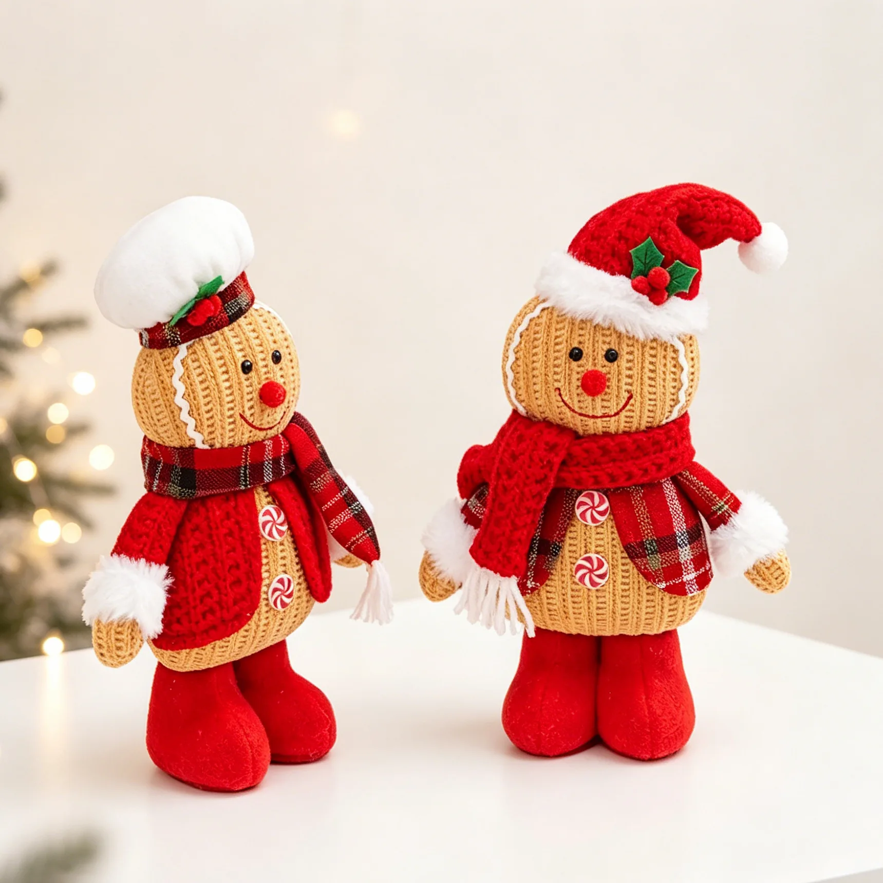 1/2pcs Creative Knitted Gingerbread Man Christmas Decor,suitable For Party Atmosphere Decoration,garden Home Decoration