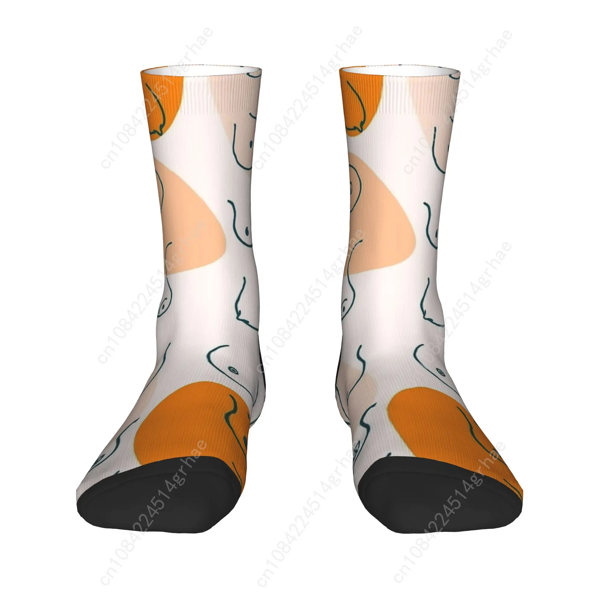 Geometric Beautiful Boobs Socks Winter  Stockings Gothic Adults Men Soft Socks Graphic Skateboard Anti Slip Socks