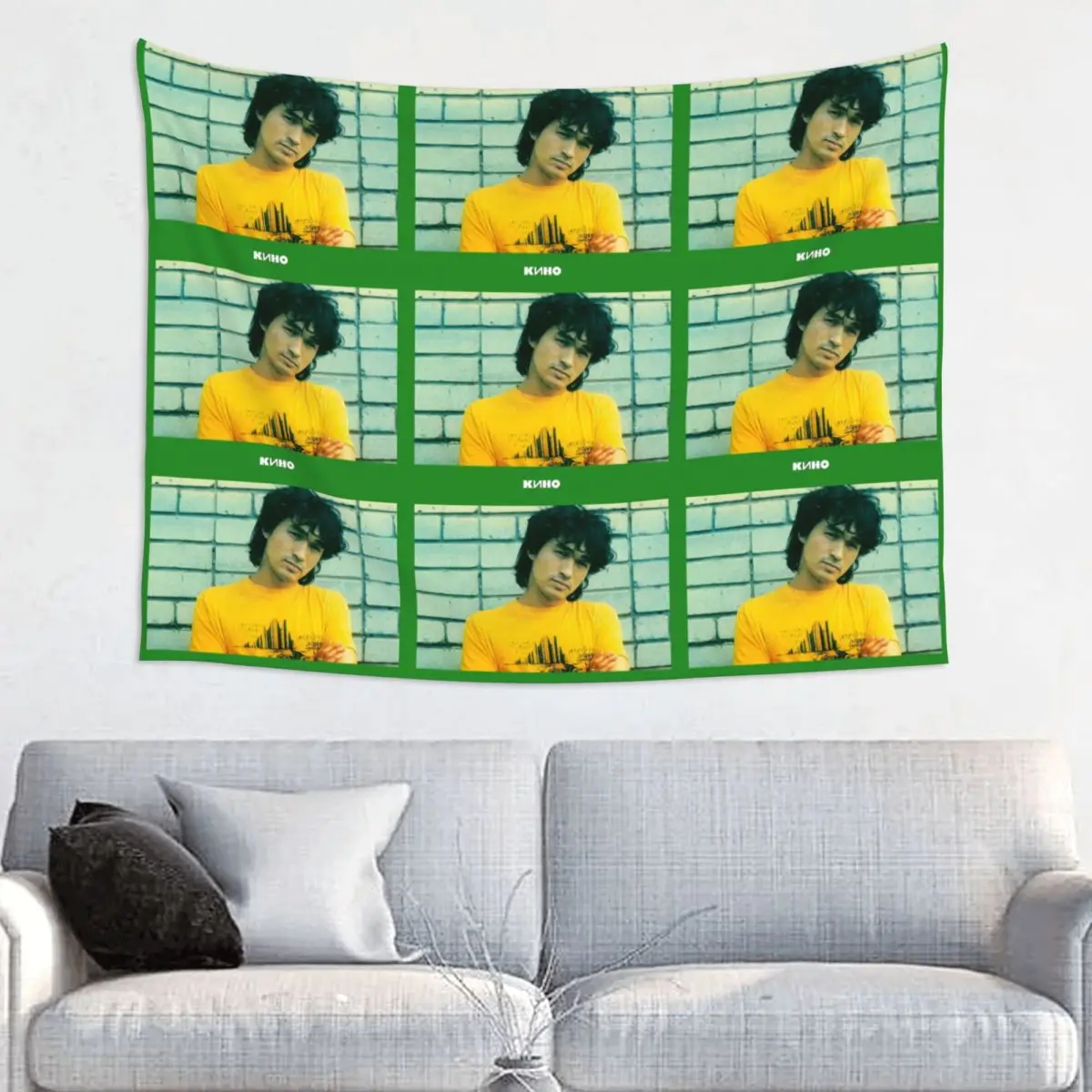 Viktor Tsoi Kino Hippie Tapestry for Living Room Bedding Decoration Russian Rock Band Legend Tapestries Home Decor