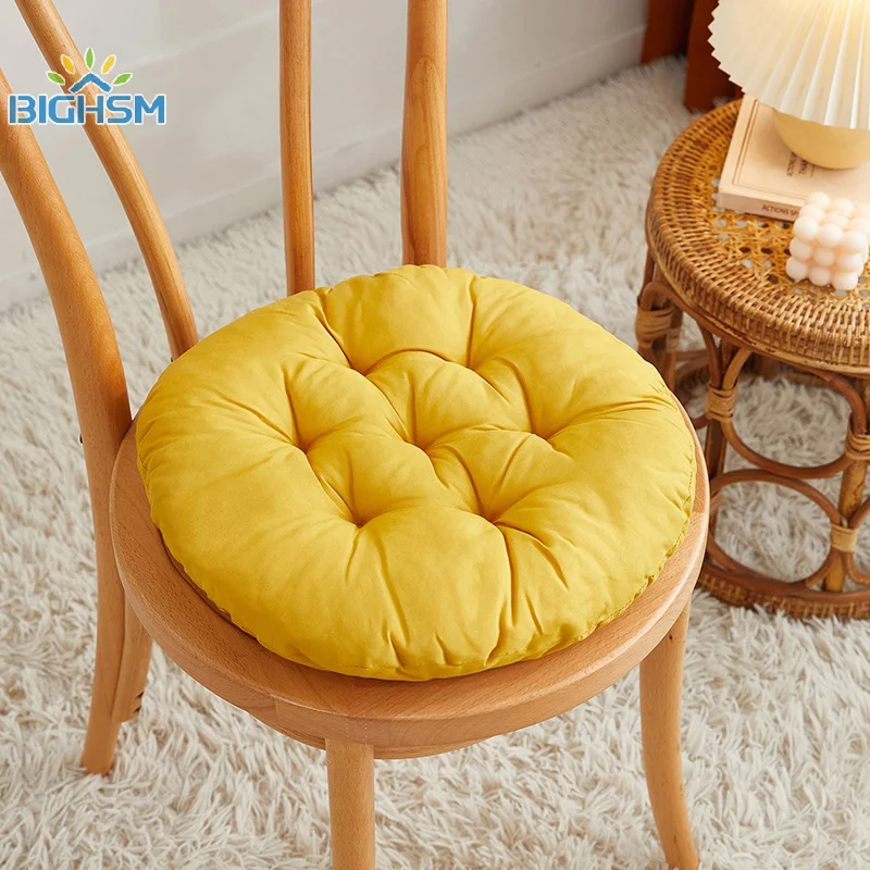 Cojín para silla de oficina, cojín redondo de Color, cojín para silla cálido para invierno, cojín para asiento de sofá de comedor para el hogar, taburete para estudiantes, cojín para trasero