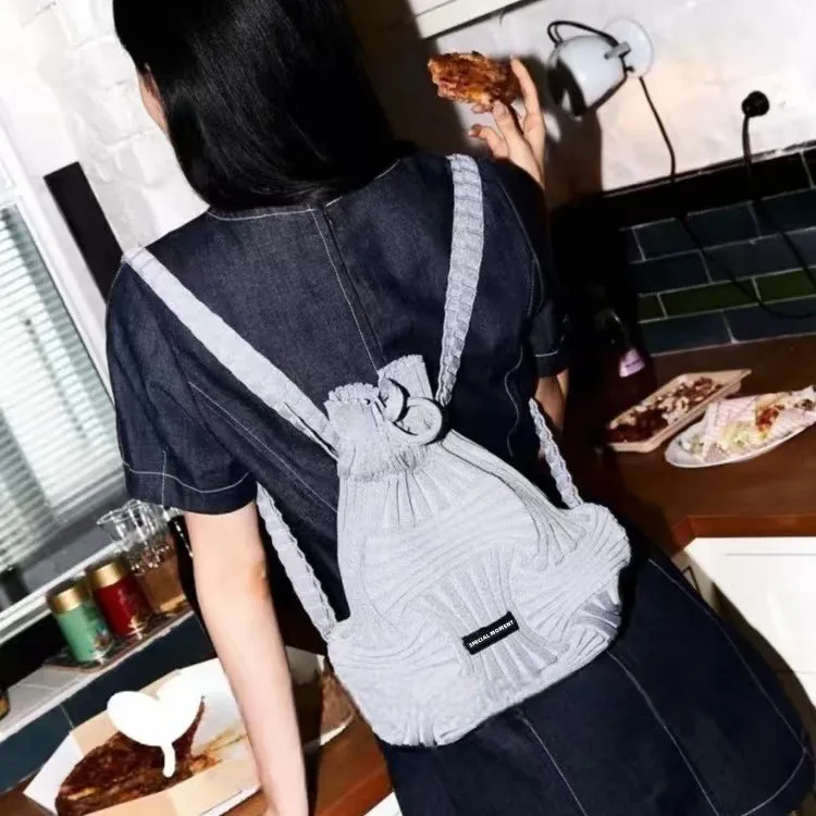 Cross-Border Superstar Dual-Shoulder Bag Designer Collection Store Ins Folded Woven Bag Soft Polyester Fiber College Style