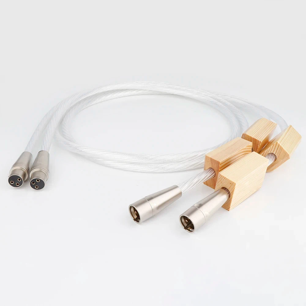 ペア OCC 銀メッキ XLR ケーブル PTFE 相互接続 RCA シグナルワイヤー RCA から XLR バランスケーブル アンプ CD プレーヤー用