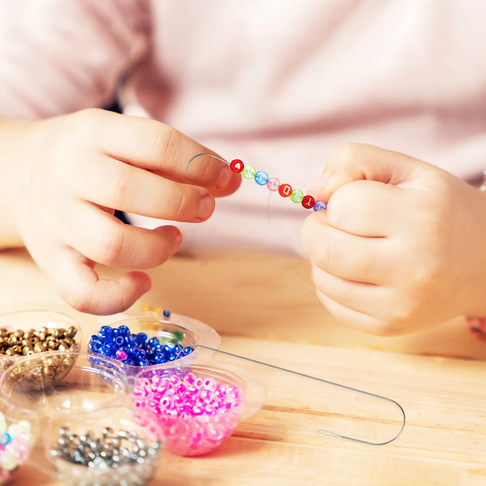 

6Pcs Bead Threader Beading Needles Curved Metal Beading Tool Fast Convenient Bead Stringing Needle for Jewelry Making Crafts DIY