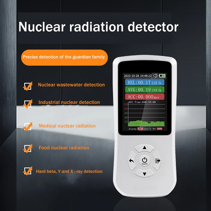 Contador geiger detector de radiação nuclear testador radioativo raio x Γ-ray Β-ray testador de radioatividade FY-202-HDL