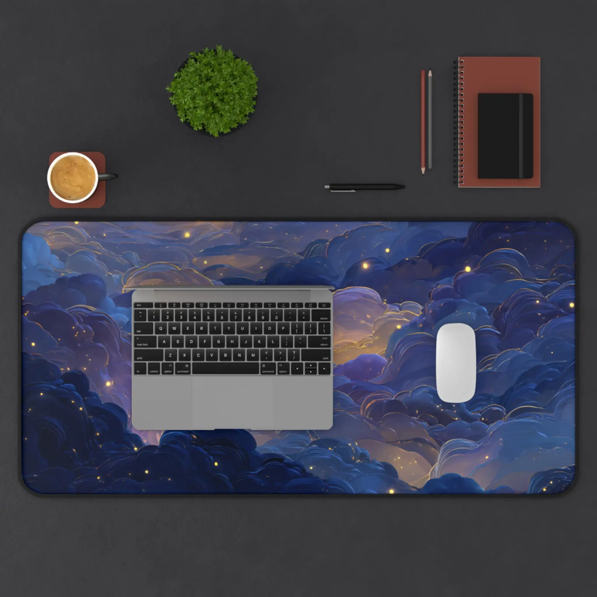 Lofi Kawaii Blue Sky Desk Mat Large Mouse Pad Pastel Cloud Mouse Pads Laptop Accessories Desk Decor Keyboard Mat Decoration