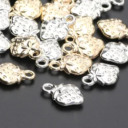 Gold Color Strawberry Pendants Necklace 30pcs Fruit Pendants CCB Spacer Acrylic Beads For Jewelry Making DIY Jewelry Accessories