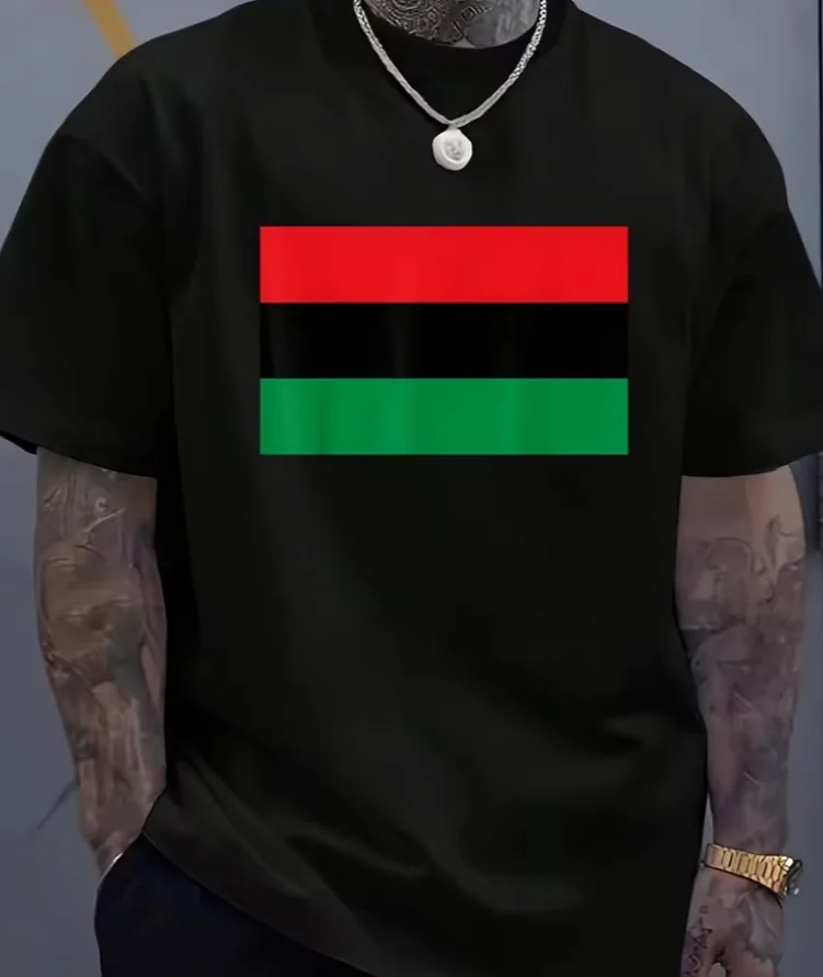 Pan African T Shirt Unia Flag Map Continent T Shirt Men Relaxed Fit All Seasons Sweat Daily Home and Casual Wear 2026 New Year'S