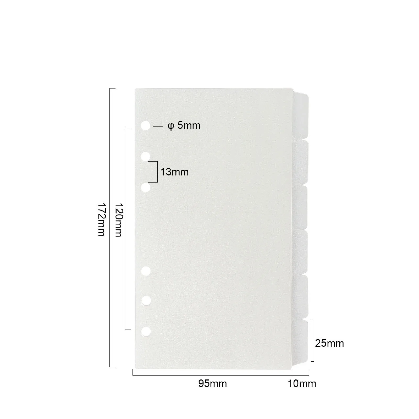 SKYSONIC A5 A6 A7 Spiralbinder-Indextrenner, transparente Seitenteiler, 6 Stück/12 Stück, 6 Löcher, Tafelseiten, englische Aufkleber – Detail 22