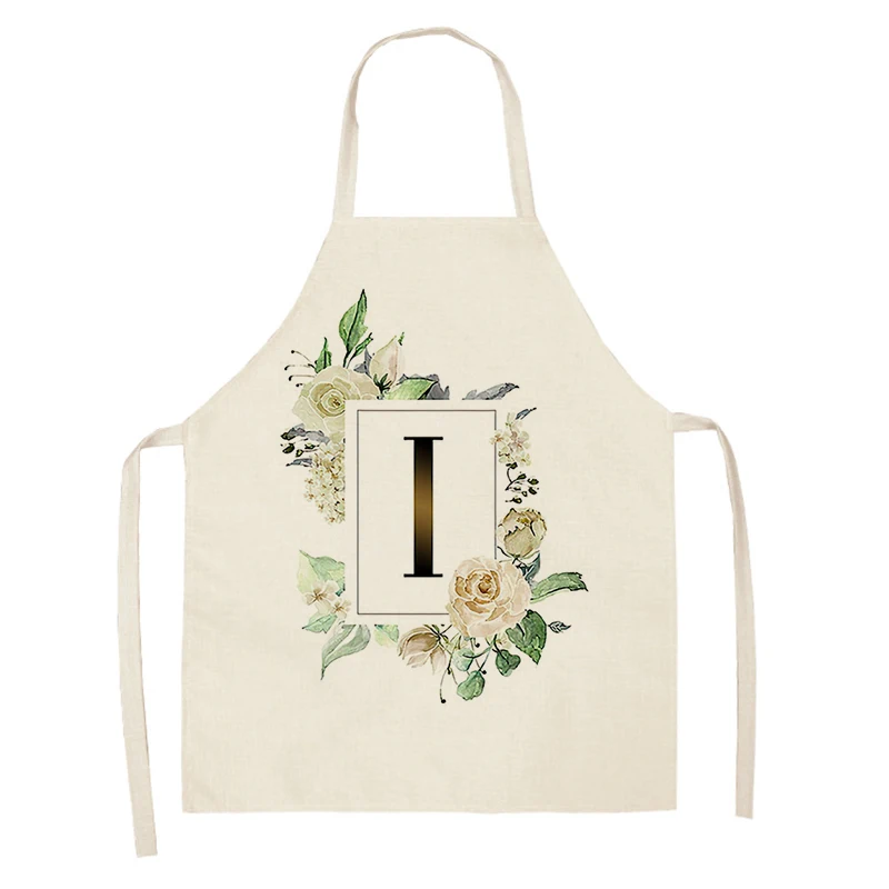 Home wreath Letter Pattern Apron Women Men child Linen Stain Resistant Apron Cooking Household Cleaning Tool Kitchen Utensils