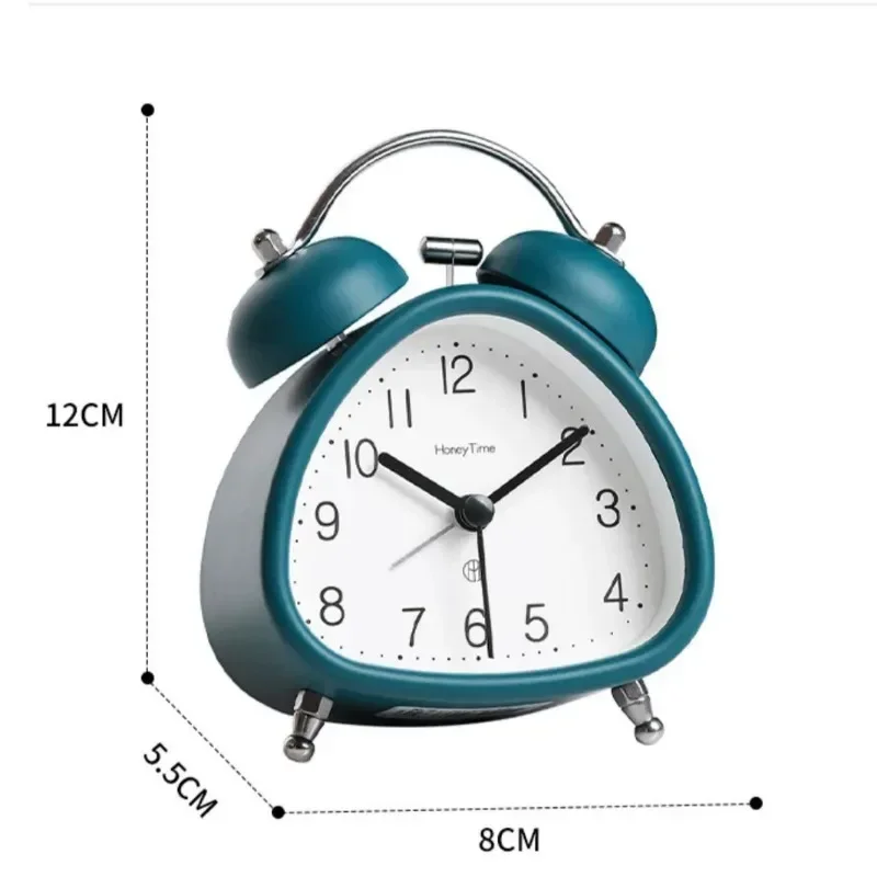Clock Retro Alarm Mechanical Double Bell Home Office Desktop Metal Alarm Clock Desk Table Analog Clock Silent With Night Light