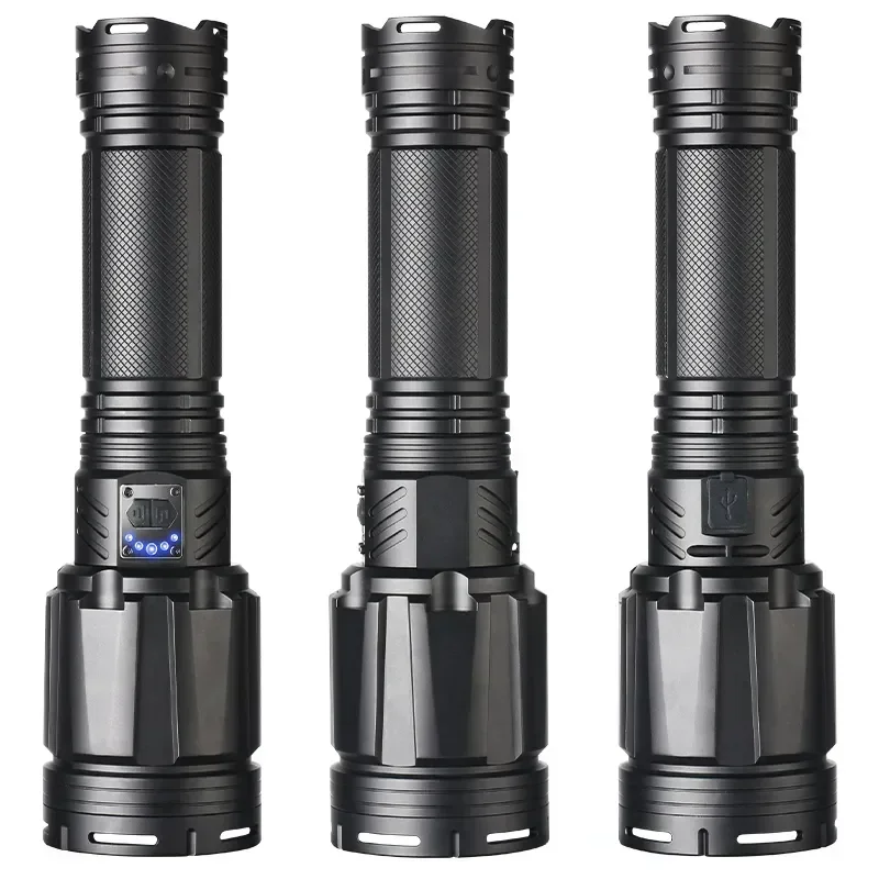 9000000LM P360 High Power Led Flashlight Powerful Tactical Torch Rechargeable Super Long Range Outdoor Emergency Camping Lantern