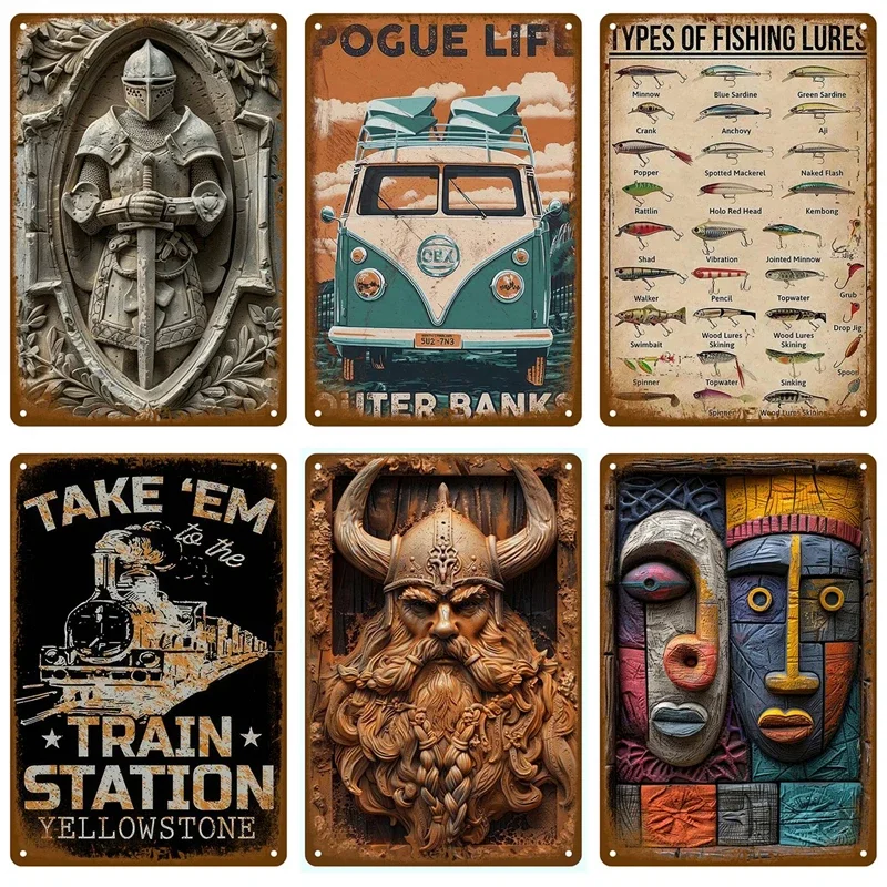 علامة معدنية ملصق لوحات بار الرجعية جدار الفن تين تسجيل الداخلية في الهواء الطلق غرفة جمالية خمر عناصر ديكور المنزل الديكور Luxu #1