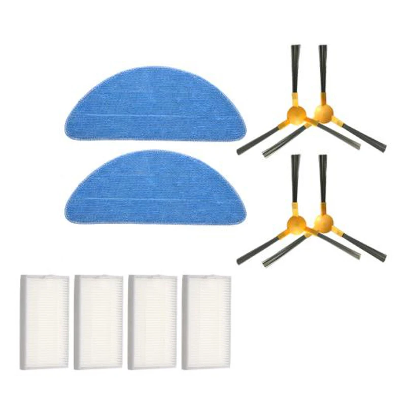 10 Pcs Robot Vacuum Cleaner Part Set (Side Brush/Filter/Mop Cloth) For Proscenic 800T 820T 830T