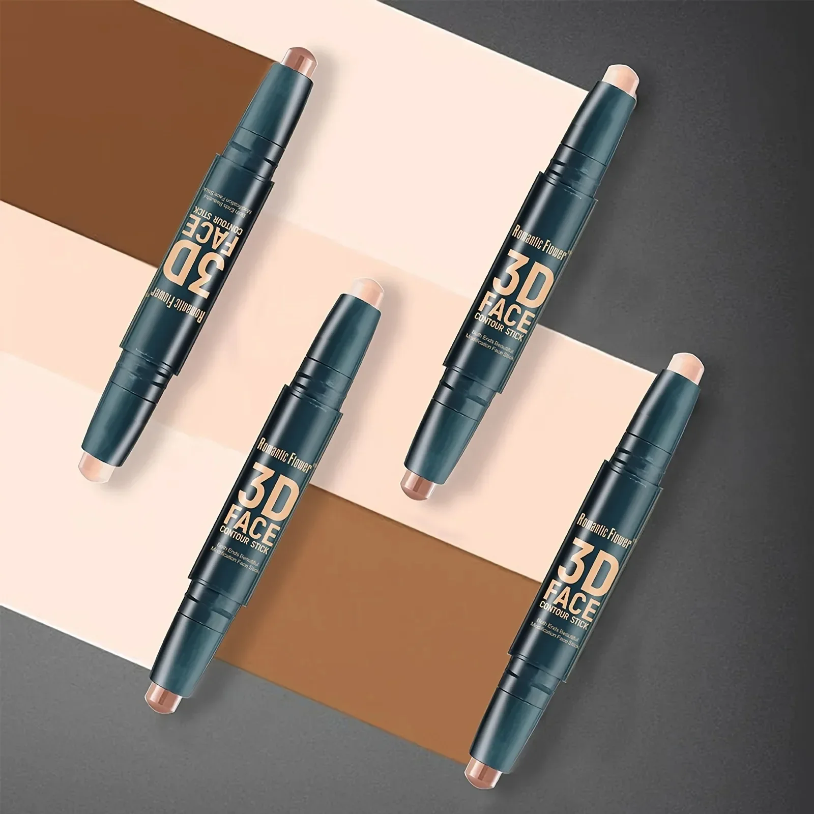 Corrector de ojos de doble punta, 2 colores, Corrector de Color, resaltador de contorno, bronceador facial, Base de maquillaje, crema