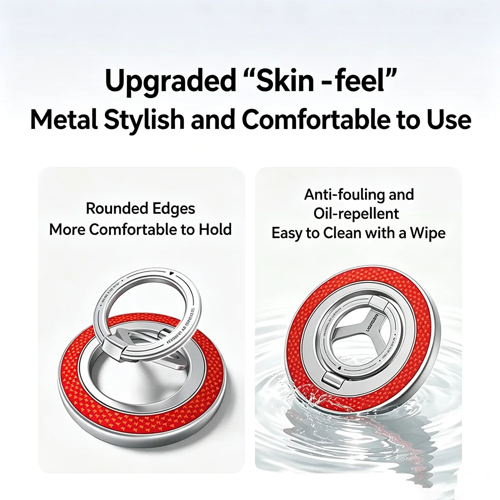 UGREEN Dual-sided Magnetic Phone Ring Holder 360° Rotatable Alloy Stand Portable Bracket for Phone and Car Use view 5