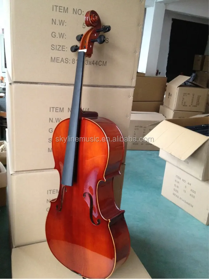 4/4 Size Solid Wood Cello String Musical Instrument for Student Practice and Concert Performance