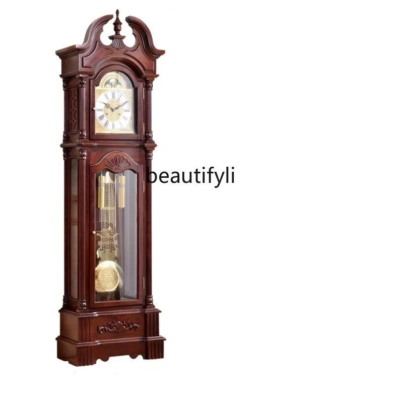 Hermle European Style Living Room the Grandfather Clock Chinese Retro Villa Seat Clock Vintage Clockwork North Star