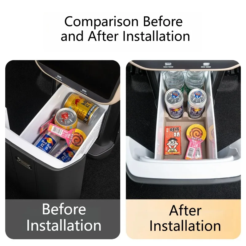 For ZEEKR 8X Refrigerator Pad Behind Screen Silicone Storage Box Interior Decoration Precise Fit Modification Car Accessories