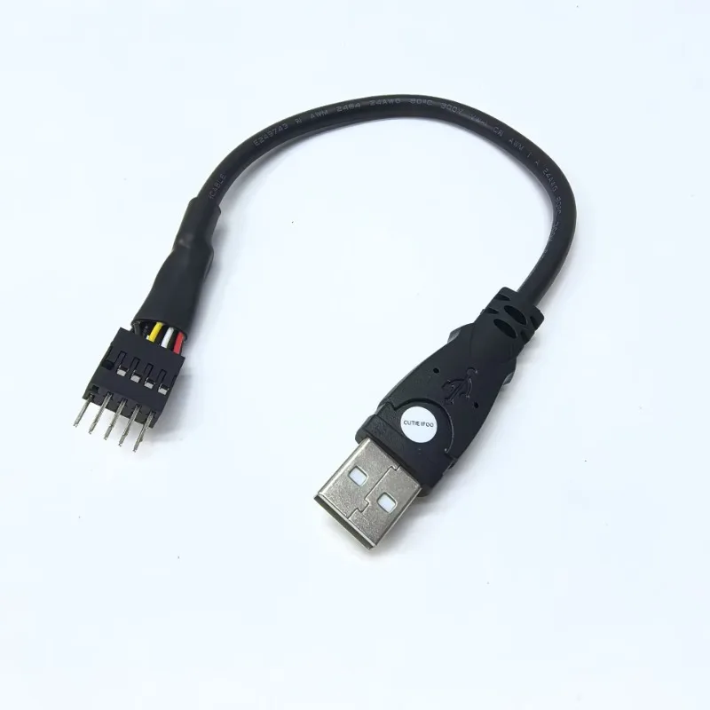 PC Computer Motherboard Internal USB 9pin Male To External USB 2.0 A  Male Data Extension Cable Shielding 20cm