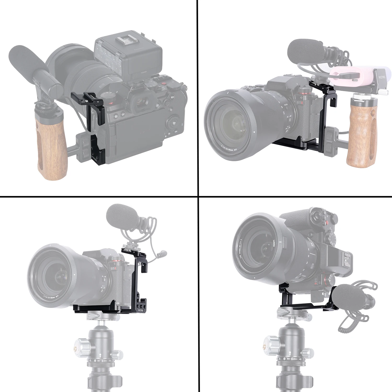NICEYRIG L-Bracket DSLR Camera Mount Vertical Video Shooting with 1/4"-20 Screw Hole for Panasonic S5/S5MarkII/S5 MarkII/G9M2 view 3