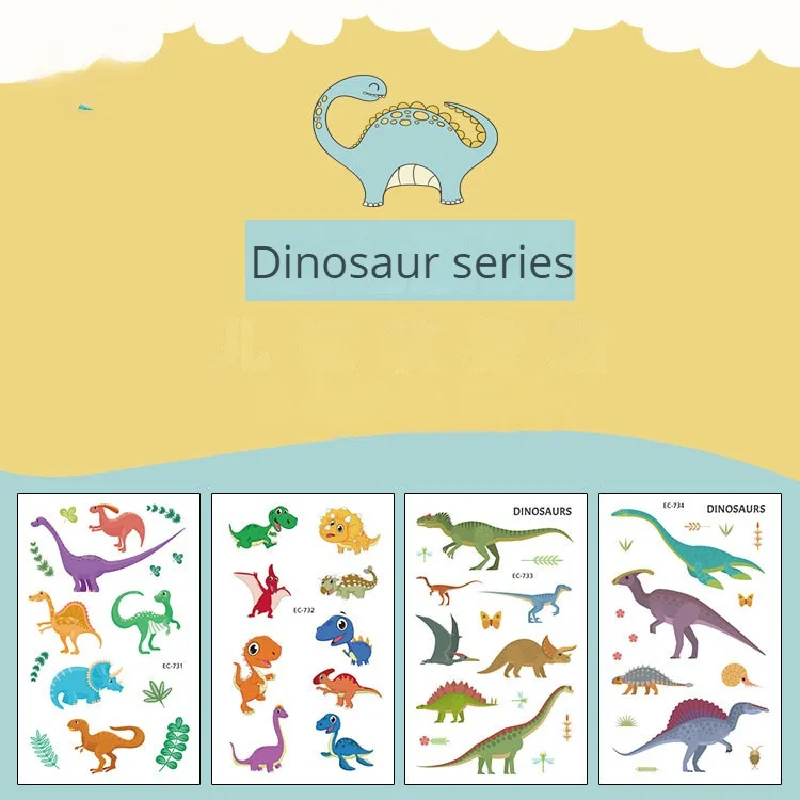 

Size:12x7.5cm Waterproof Dinosaur Tattoo Sticker Cartoon Children's Animal Temporary Tattoo Sticker