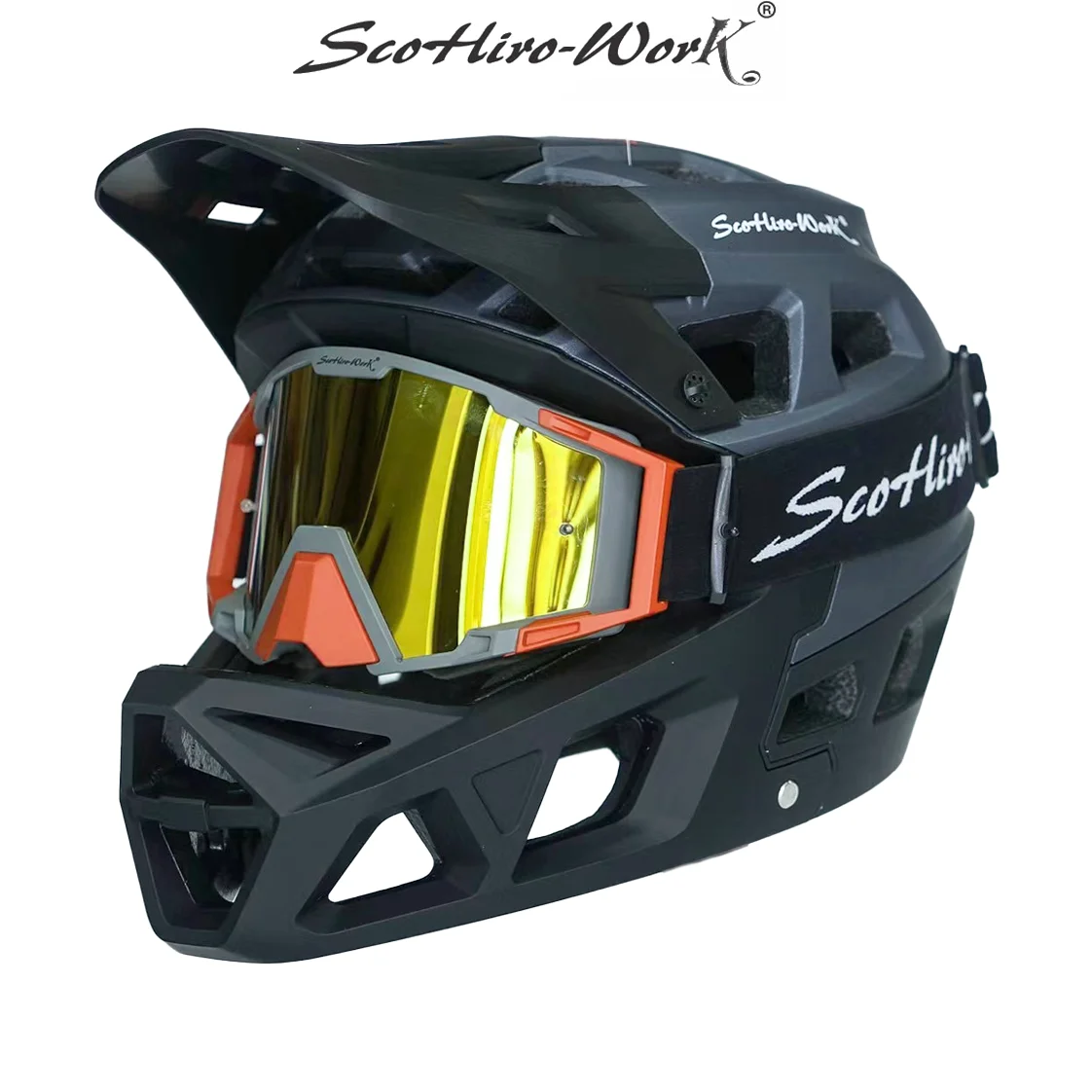 Kask rowerowy MTB Full Face Mountain Bike Helmet For Men DH BMX Motorcycle Off-Road Adult Bicycle Racing Akcesoria Safety Cap