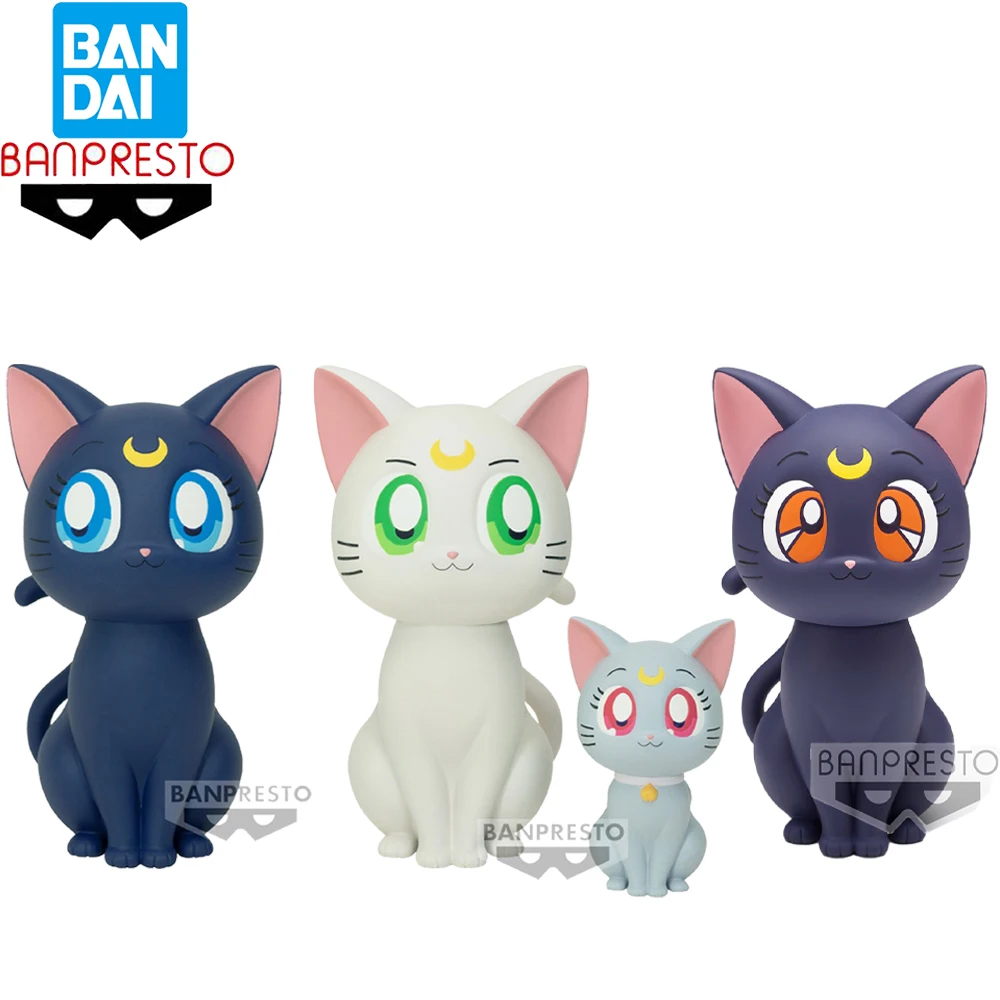 

In Stock Original Banpresto Sofvimates Pretty Guardian Sailor Moon Cosmos Luna Artemis Diana Kawaii Neko Cats Figures Decoration