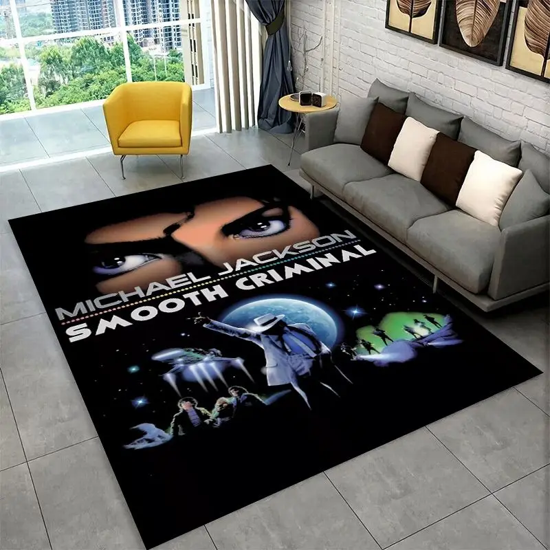 King of Pop Star MJ Michael Jackson Carpet Rug for Bedroom Living Room Sofa Doormat Home Decor,Kid Game Area Rug Non-slip gift
