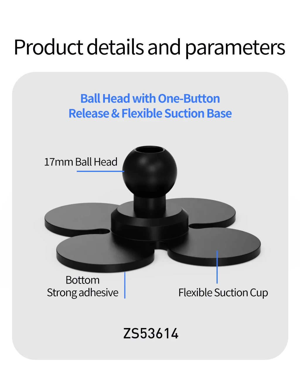 360 drehbare Helm-Kamerahalterung, flexible selbstklebende Basis, 17 mm Kugel für GoPro 13 12 11 Insta360 X4 X5 Ace Pro Motorradhalterung – Detail 18
