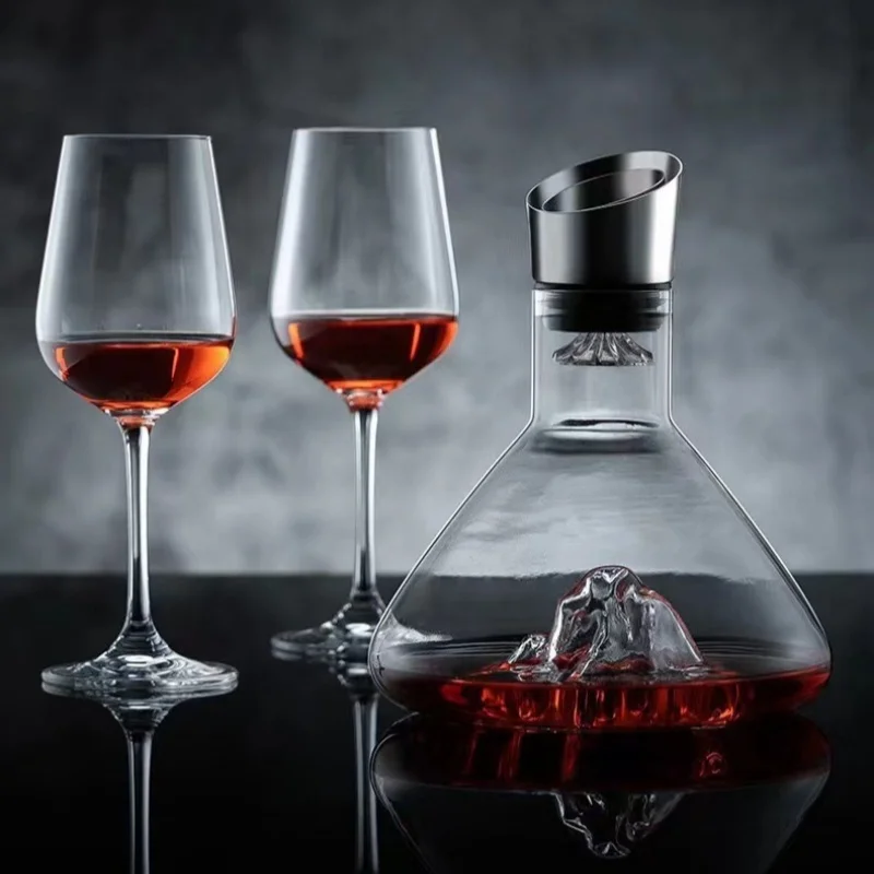 

Iceberg Whisky Wine Decanter 1500ml Lead-free Crystal Wine Pourer Carafe Thickened Wine Dispenser Aerator Pot Bar Accessories