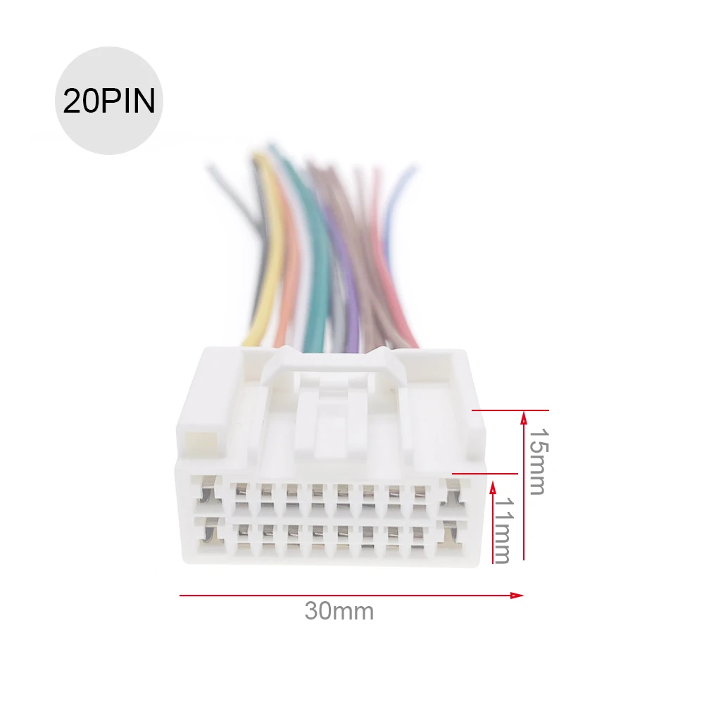 Car 20Pin CD Stereo Radio Wiring Harness Connector Adapter Cable For Mitsubishi Outlander Lancer Pajero V73 V97 For Peugeot