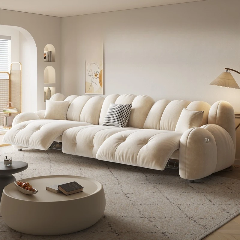First-class space multi-function cabin sofa cat scratching flannel small apartment living room household cream