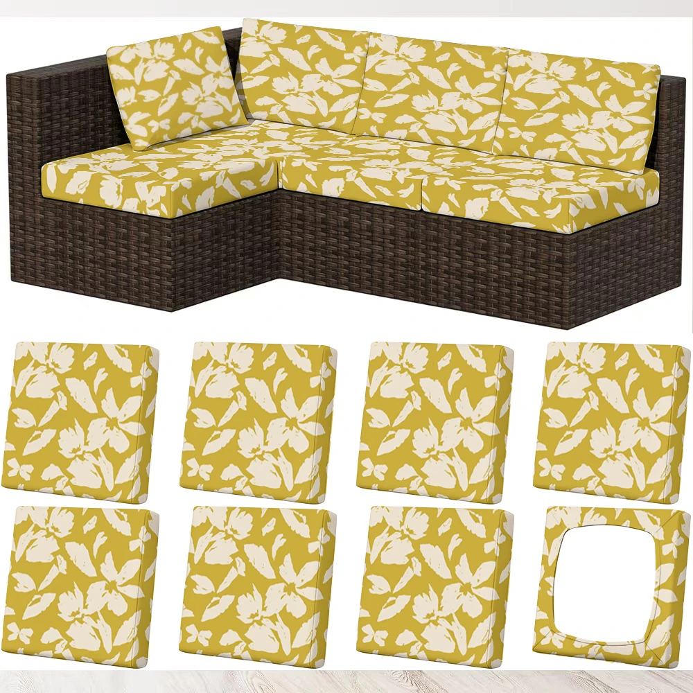 Summer Outdoor Sofa Cover with Floral & Leaf Print, Milk Silk Fabric, Pet - Friendly, Machine - Washable