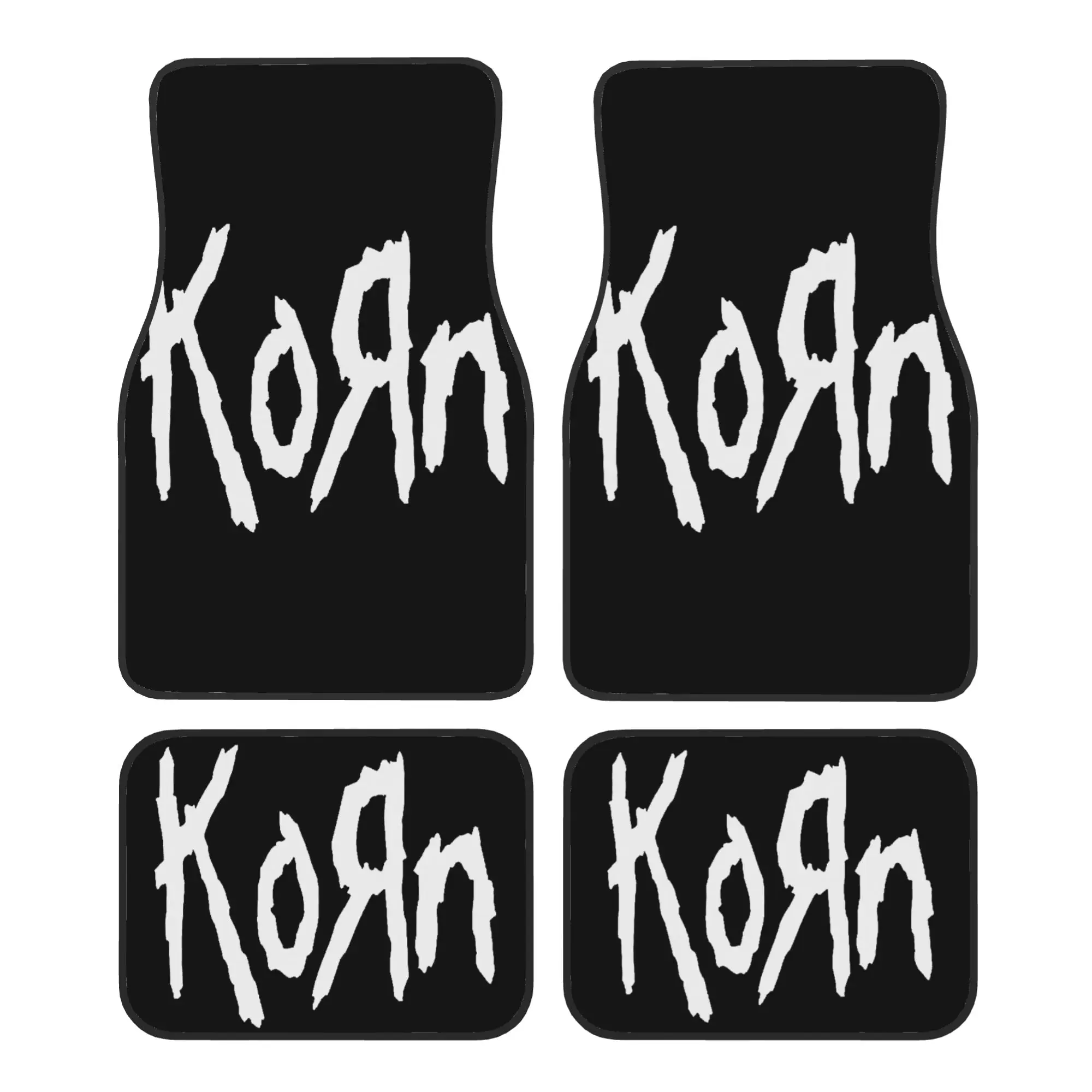Korns Logo And Symbol Car Floor Mats 4 Pieces Crystal Velvet Carpets Rugs Rock Band Universal Car Front Rear Carpets Foot Mats