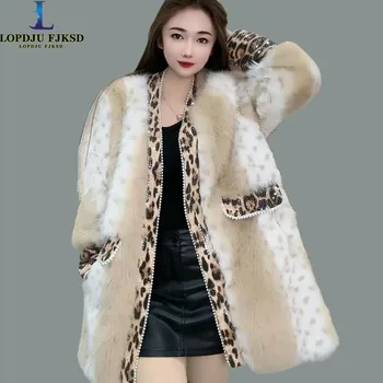 女性用フェイクミンクファーコート,カバー付きボタンジャケット,厚手で暖かい服,高品質,秋冬,2024