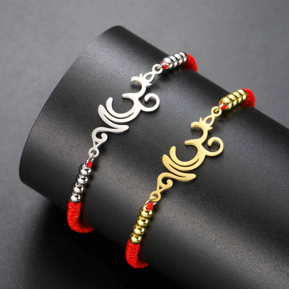 Dawapara Breathe Symbol Bracelet Ohm OM Unalome Symbol Charm Bracelet Stainless Steel Yoga Inspirational Supernatural Jewelry view 4