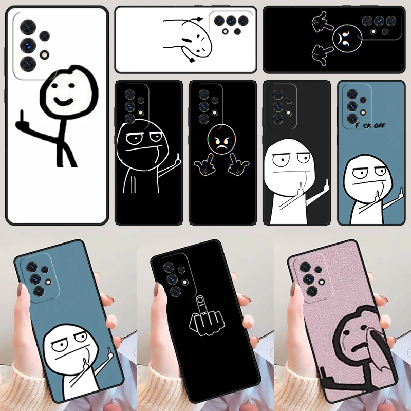 

Забавный чехол для телефона с изображением среднего пальца для Samsung Galaxy A52 A72 A73 A20e A21S A50 A70 A11 A12 A42 A31 A40 A51 A71 A32 A80 A91