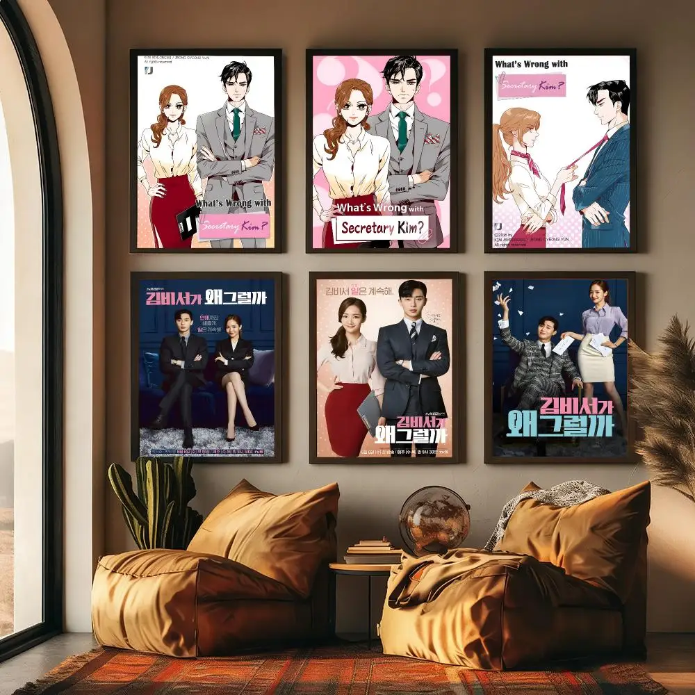 Tv Show Whats Wrong With Secretary Kim Poster Sticky Wall Art Printing Waterproof Home Living Bed Room Aesthetic Decor