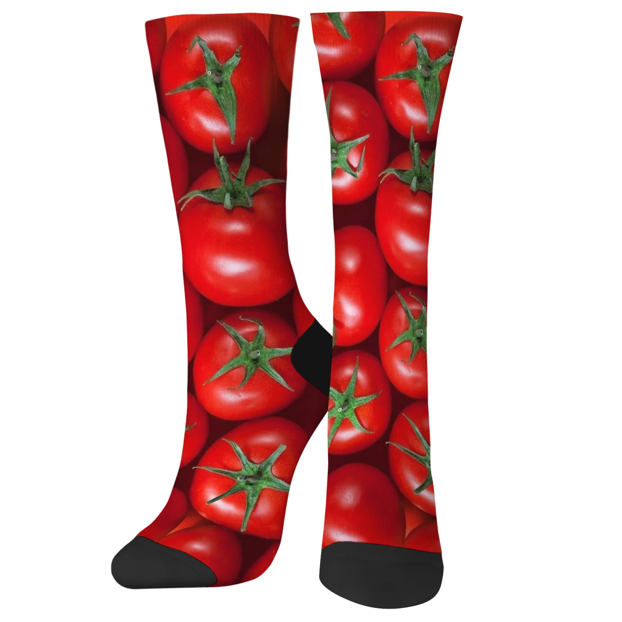 التصوير الفوتوغرافي على الطراز الواقعي يعمل مع الطماطم كطباعة موضوعية، جوارب رجالية مضحكة ومبتكرة، جوارب كاجوال على الطراز القديم Harajuku