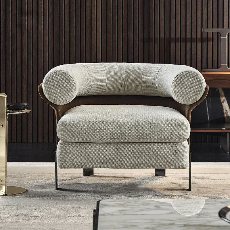 

jj Z.Italian Style Light Luxury Fabric Leisure Soft Sofa Chair Minimalist Designer Model Room Modern Single Chair