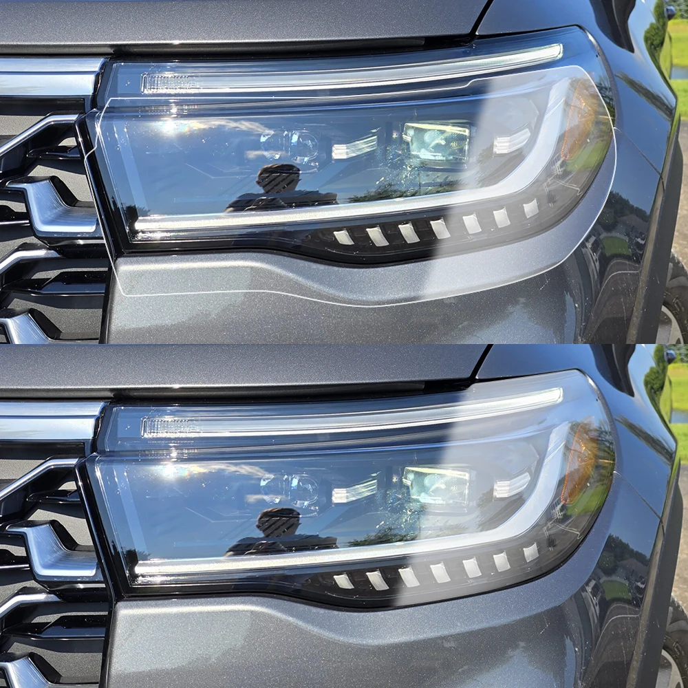 Smoke Black Pre Cut Car Headlight Protective Film For Ford Explorer 2016-2026 TPU PPF Anti-Scratch High-Gloss Car Vinyl Film - view 3