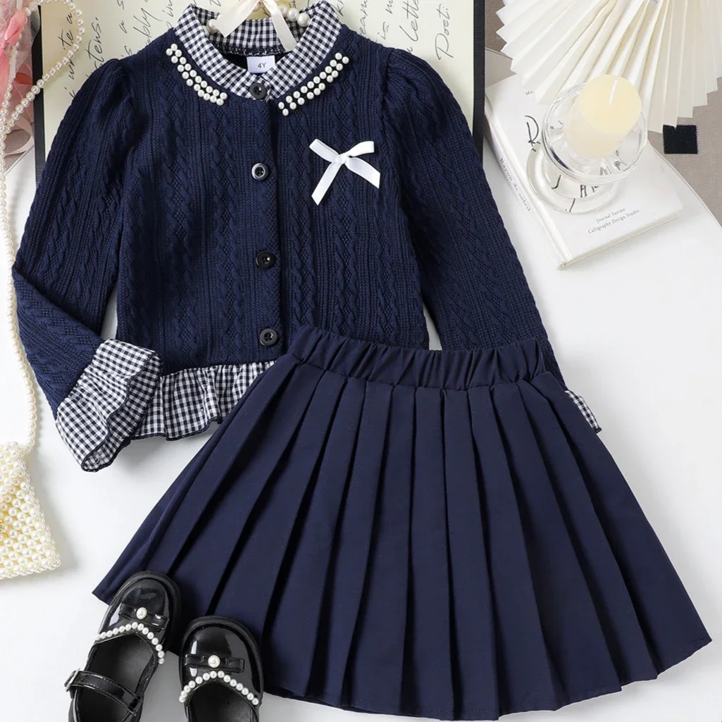conjunto-infantil-feminino-2026-outono-e-inverno-novo-kit-doce-com-laco-e-estampa-manga-longa-e-saia-curta-duas-pecas