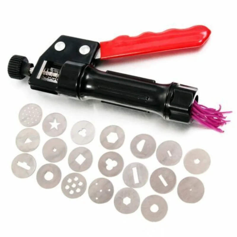 Clay Extruder Hand-Held Soft Clay Extruder with 20 Different Nozzles As Decorative Auxiliary Art Modeling Clay Pottery Tool