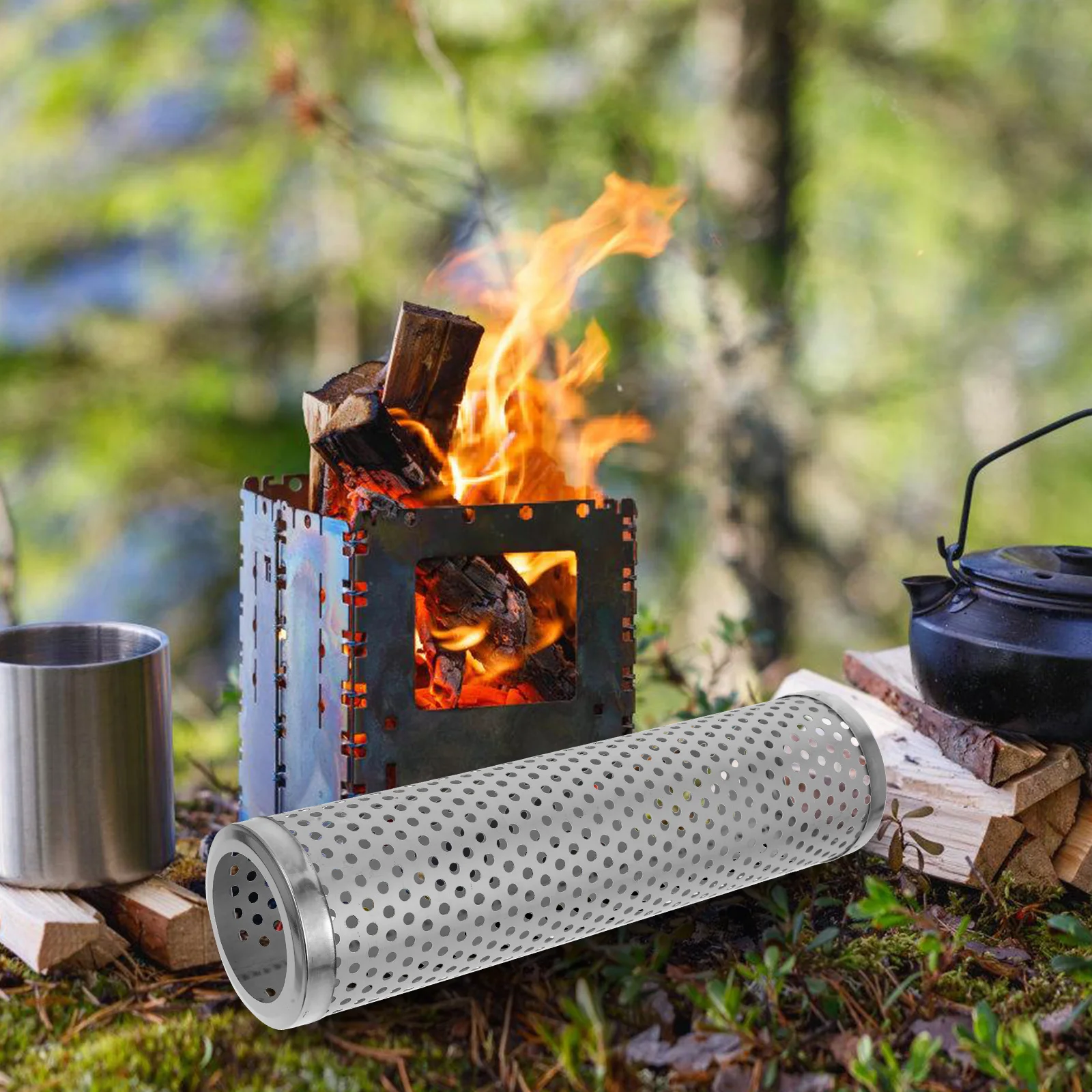 

Stove Pipe Heat Insulation Guard Chimney Pipe Cover Outdoor Gear with Cooling Holes and Spark Prevention Chimney Heat Protection